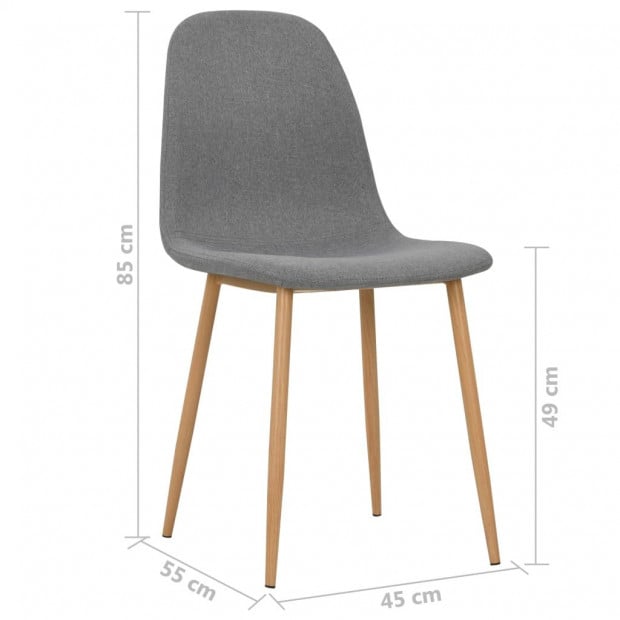 Dining Chairs 4 Pcs Light Grey Fabric Image 7