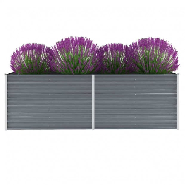 Garden Planter Galvanised Steel 240x80x77 Cm Grey