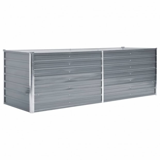 Garden Planter Galvanised Steel 240x80x77 Cm Grey Image 3
