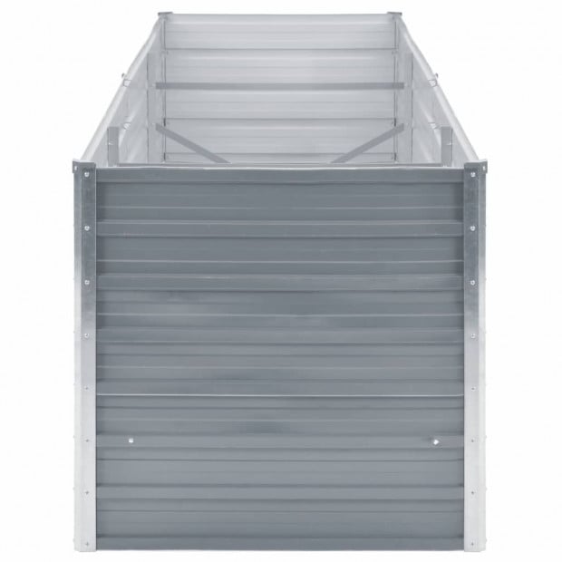 Garden Planter Galvanised Steel 240x80x77 Cm Grey Image 5