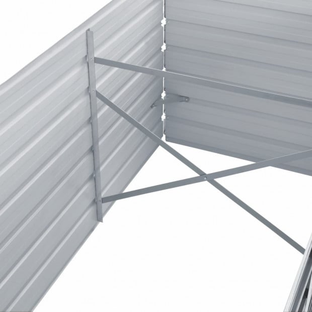 Garden Planter Galvanised Steel 320x80x77 Cm Grey Image 2