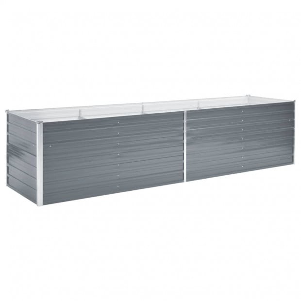 Garden Planter Galvanised Steel 320x80x77 Cm Grey Image 3