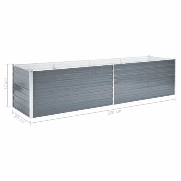 Garden Planter Galvanised Steel 320x80x77 Cm Grey Image 7