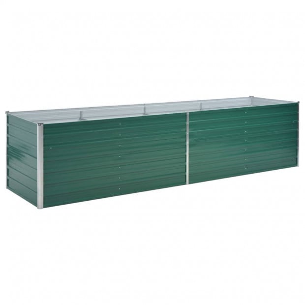 Garden Planter Galvanised Steel 320x80x77 Cm Green Image 3