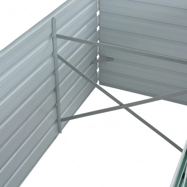 Garden Planter Galvanised Steel 320x80x77 Cm Green Image 6