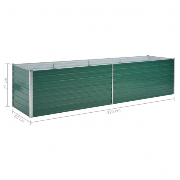 Garden Planter Galvanised Steel 320x80x77 Cm Green Image 7