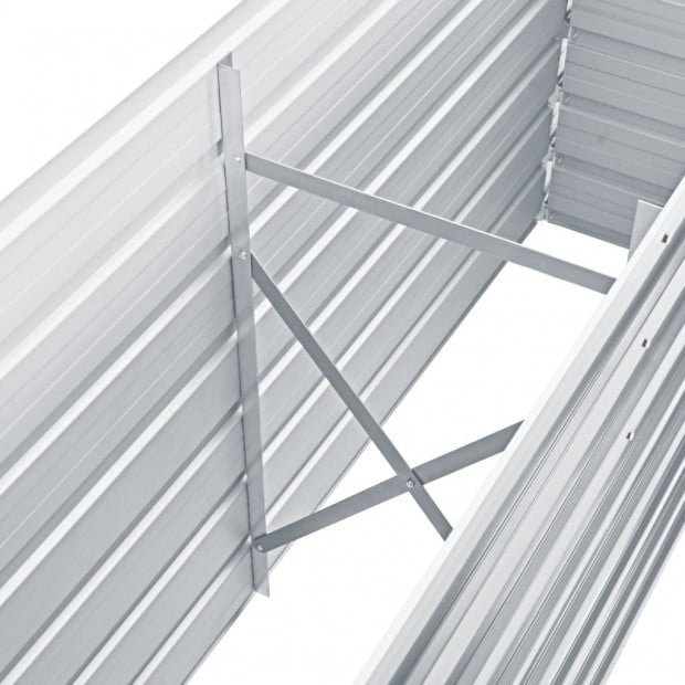 Garden Planter Galvanised Steel 160x40x77 Cm Grey Image 2
