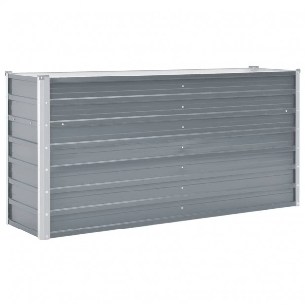Garden Planter Galvanised Steel 160x40x77 Cm Grey Image 3