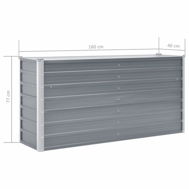 Garden Planter Galvanised Steel 160x40x77 Cm Grey Image 7