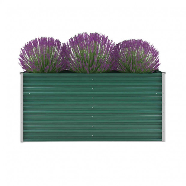 Garden Planter Galvanised Steel 160x40x77 Cm Green