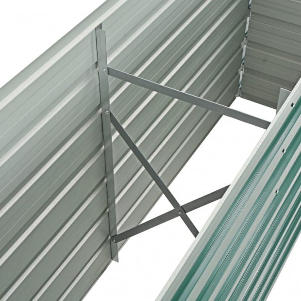 Garden Planter Galvanised Steel 160x40x77 Cm Green Image 6