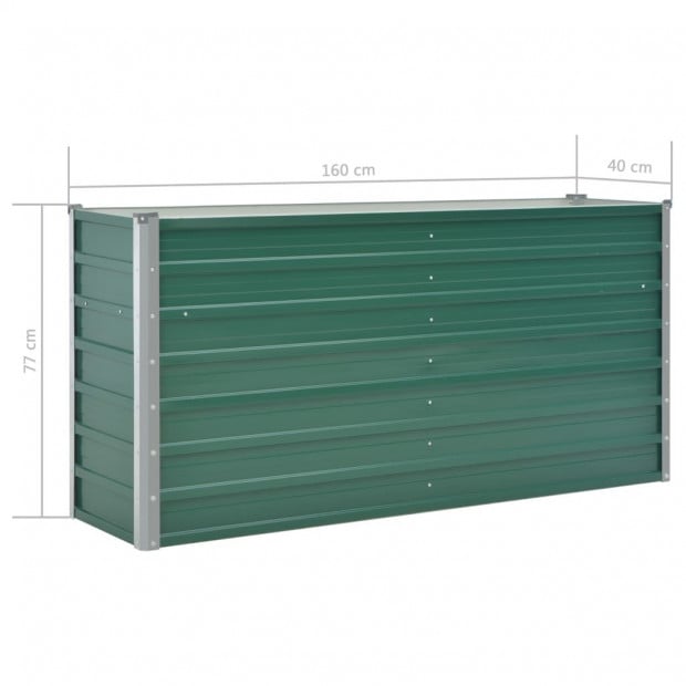 Garden Planter Galvanised Steel 160x40x77 Cm Green Image 7