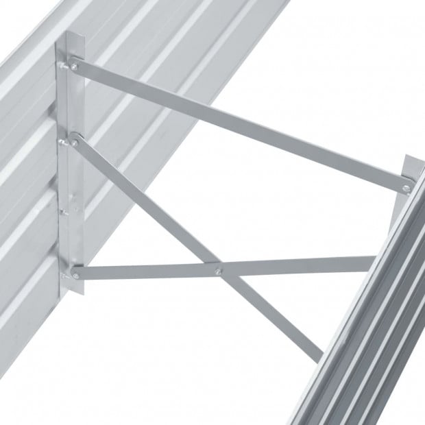 Garden Planter Galvanised Steel 160x40x45 Cm Grey Image 2