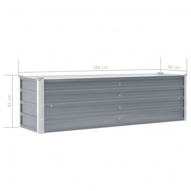 Garden Planter Galvanised Steel 160x40x45 Cm Grey Image 7