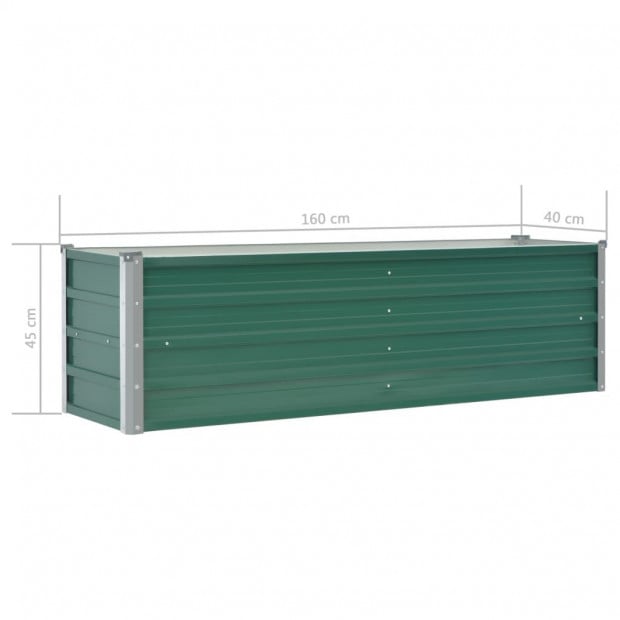 Garden Planter Galvanised Steel 160x40x45 Cm Green Image 7