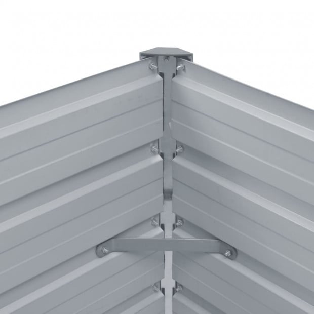 Garden Planter Galvanised Steel 100x40x77 Cm Grey Image 2
