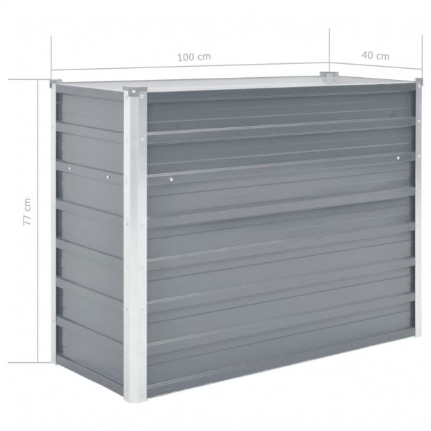 Garden Planter Galvanised Steel 100x40x77 Cm Grey Image 7