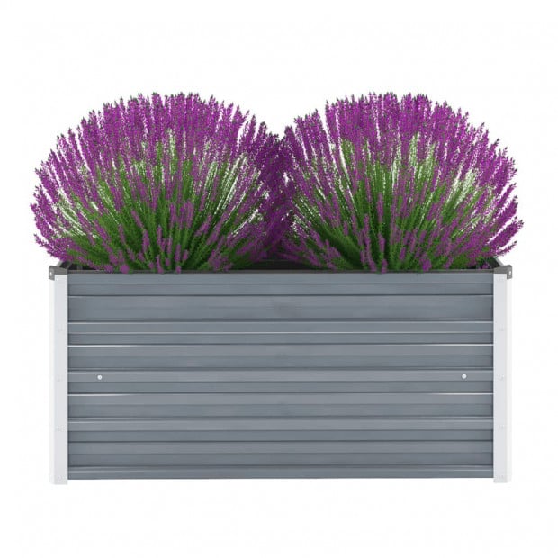 Garden Planter Galvanised Steel 100x40x45 Cm Grey