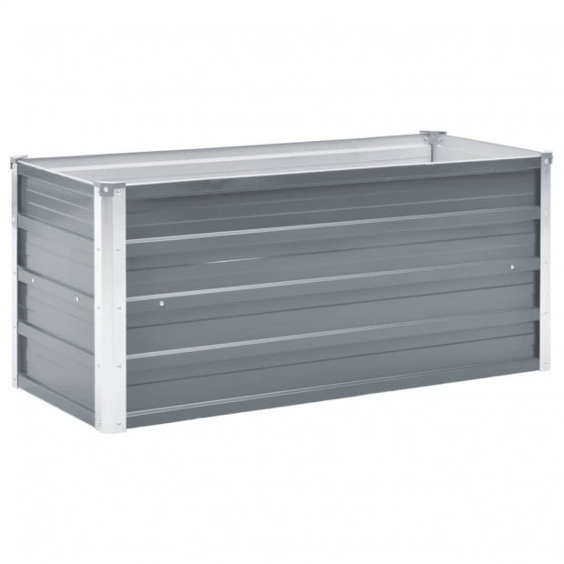Garden Planter Galvanised Steel 100x40x45 Cm Grey Image 3