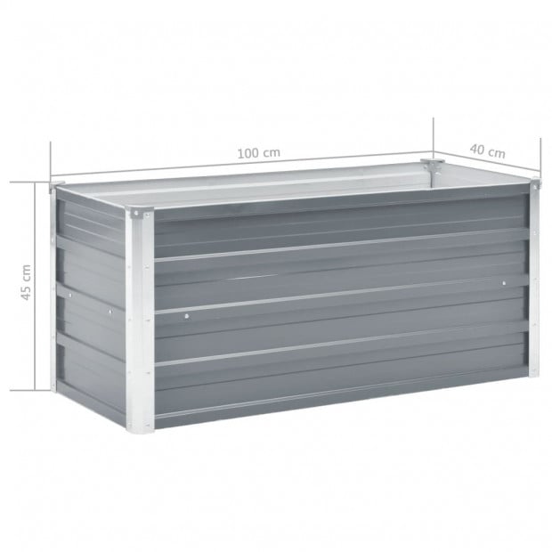 Garden Planter Galvanised Steel 100x40x45 Cm Grey Image 7