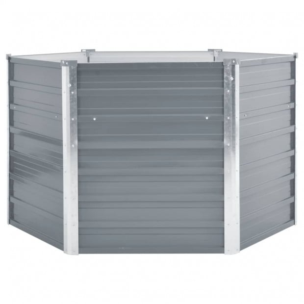 Garden Planter Galvanised Steel 129x129x77 Cm Grey Image 3