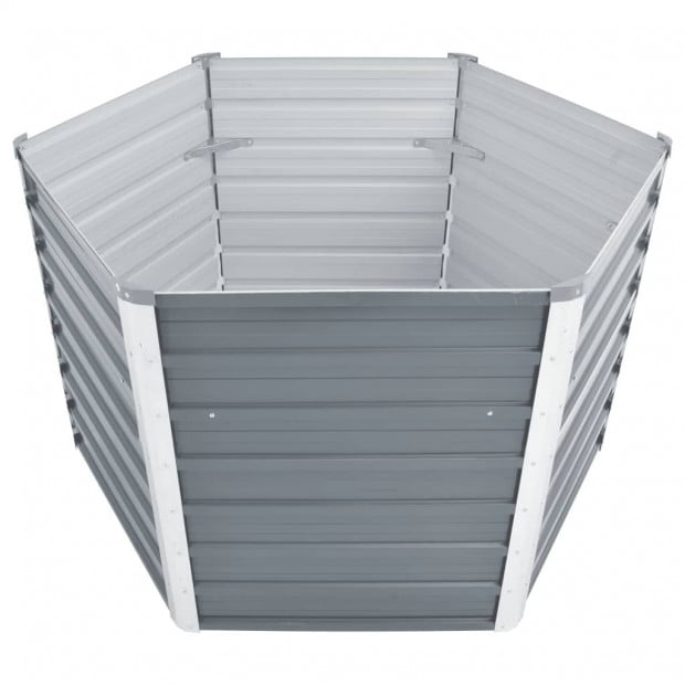 Garden Planter Galvanised Steel 129x129x77 Cm Grey Image 4