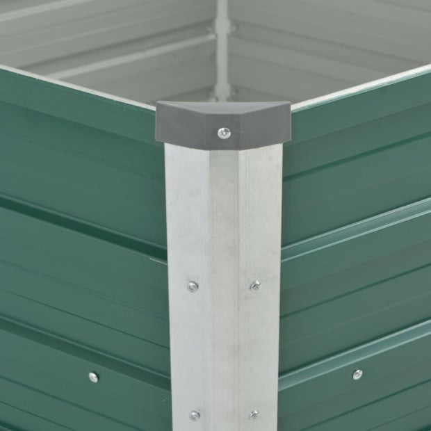 Garden Planter Galvanised Steel 129x129x77 Cm Green Image 2