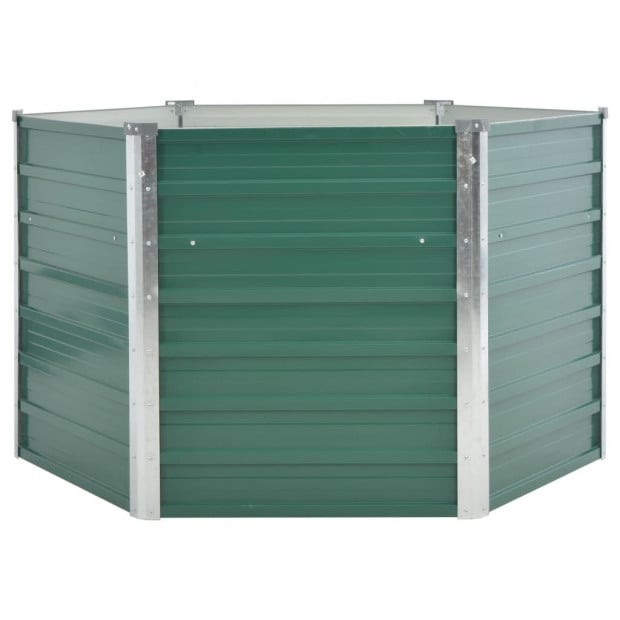Garden Planter Galvanised Steel 129x129x77 Cm Green Image 3