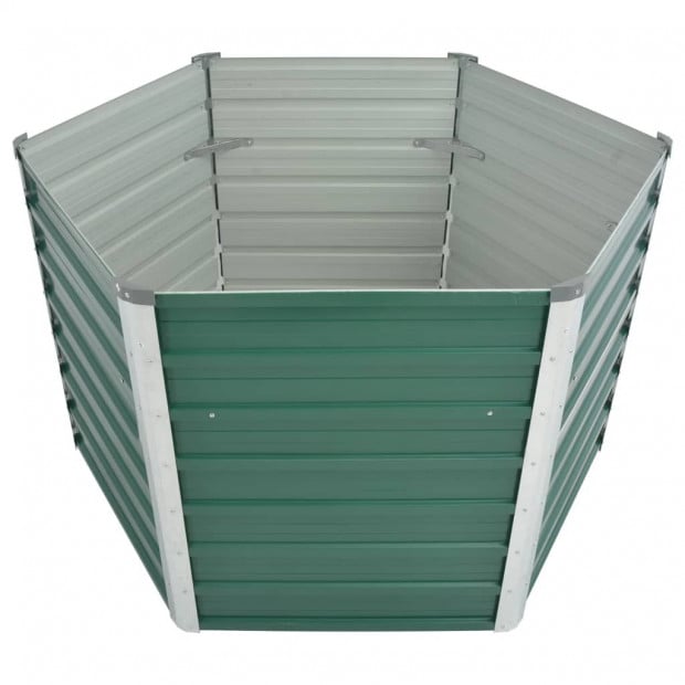 Garden Planter Galvanised Steel 129x129x77 Cm Green Image 4