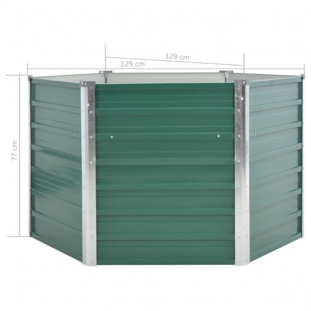 Garden Planter Galvanised Steel 129x129x77 Cm Green Image 6