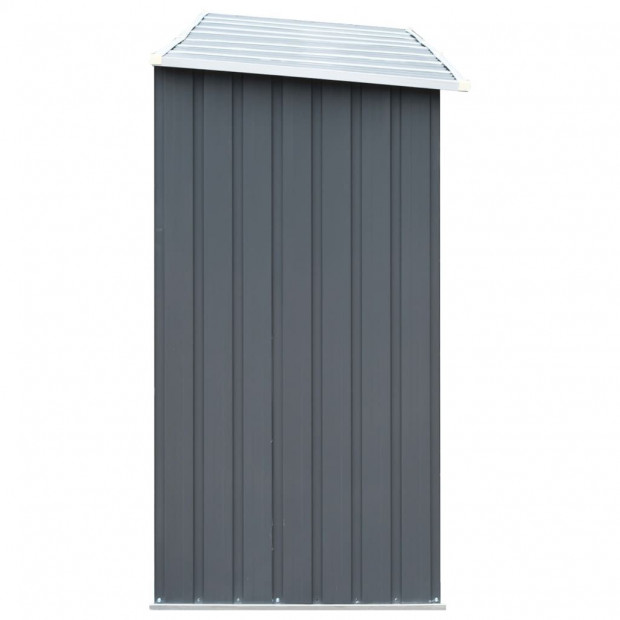 Garden Log Storage Shed Galvanised Steel 330x84x152 Cm Grey Image 4