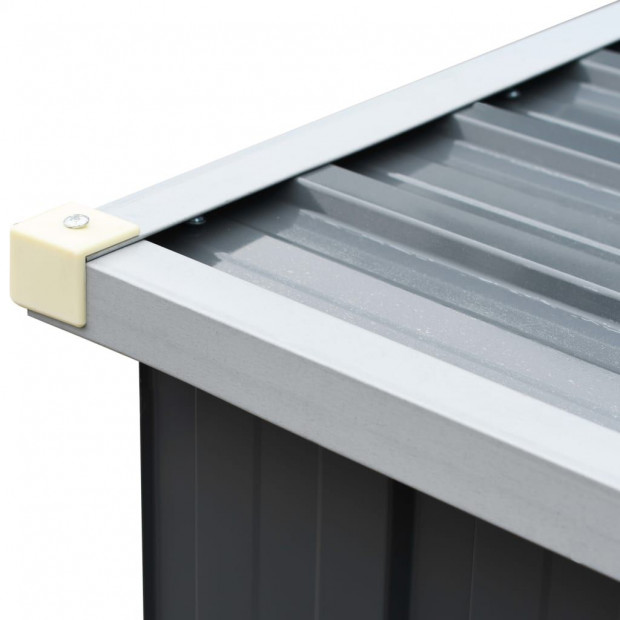 Garden Log Storage Shed Galvanised Steel 330x84x152 Cm Grey Image 5