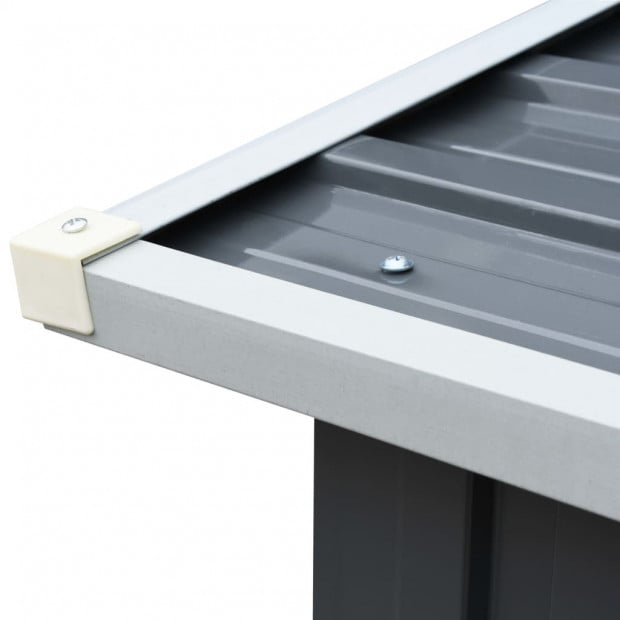 Garden Log Storage Shed Galvanised Steel 330x92x153 Cm Grey Image 5