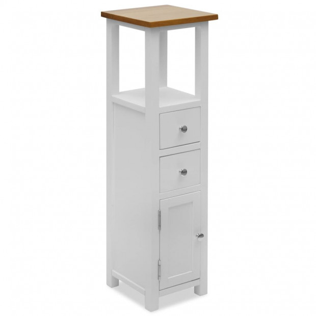 Tall Chest Of Drawers 26x26x94 Cm Solid Oak Wood