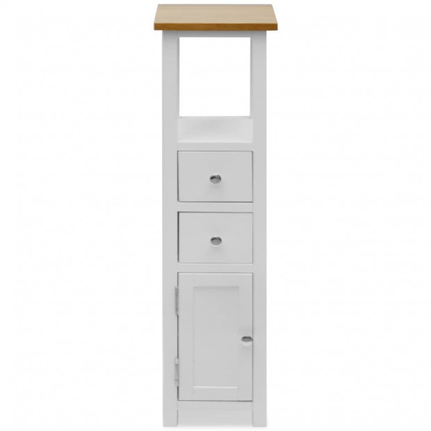 Tall Chest Of Drawers 26x26x94 Cm Solid Oak Wood Image 3