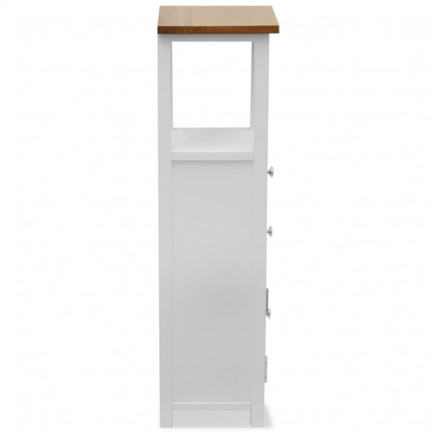 Tall Chest Of Drawers 26x26x94 Cm Solid Oak Wood Image 4
