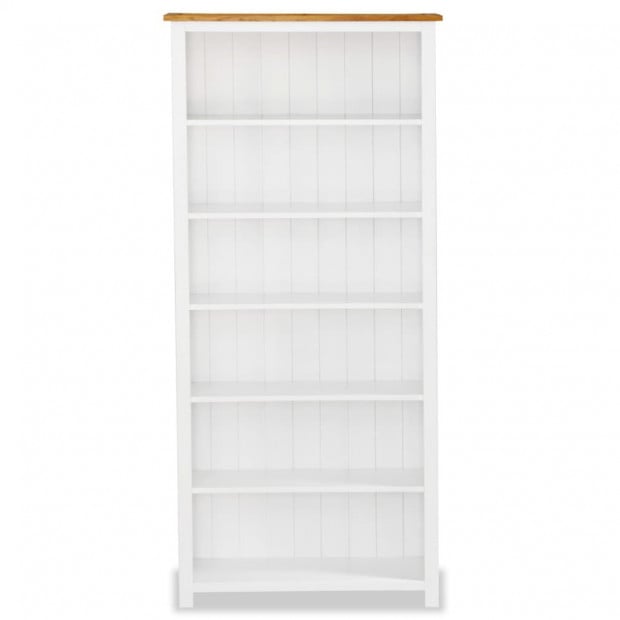 6-tier Bookcase 80x30x180 Cm Solid Oak Wood Image 2