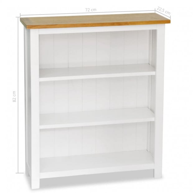3-tier Bookcase 72x22,5x82 Cm Solid Oak Wood Image 5