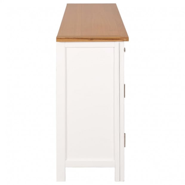 Sideboard 110x33.5x70 Cm Solid Oak Wood Image 7