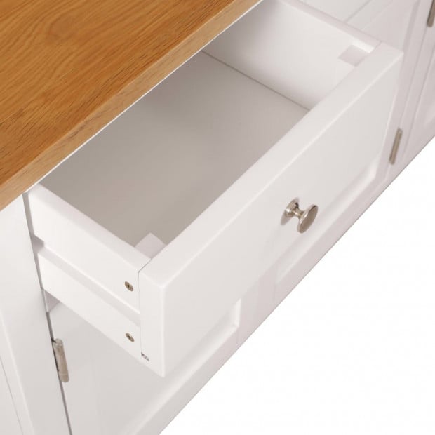 Sideboard 110x33.5x70 Cm Solid Oak Wood Image 9