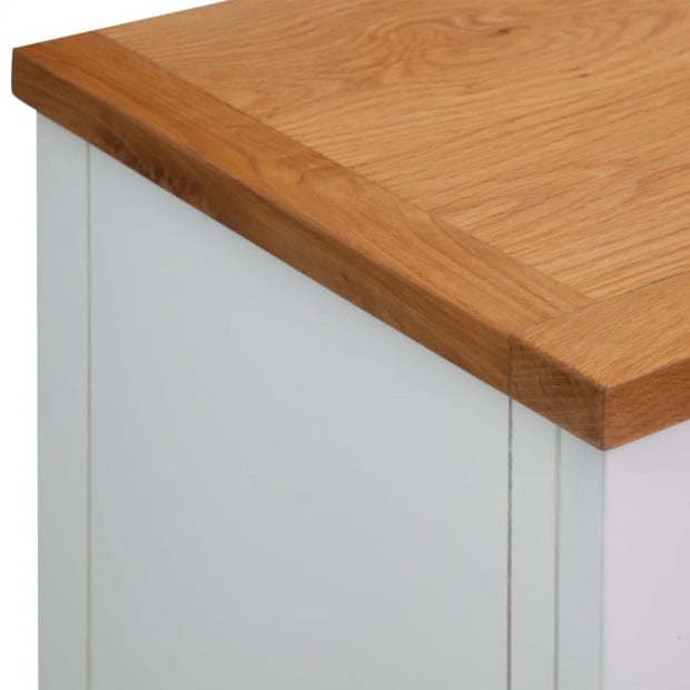 Sideboard 90x33.5x83 Cm Solid Oak Wood with White Paint Finish Image 6