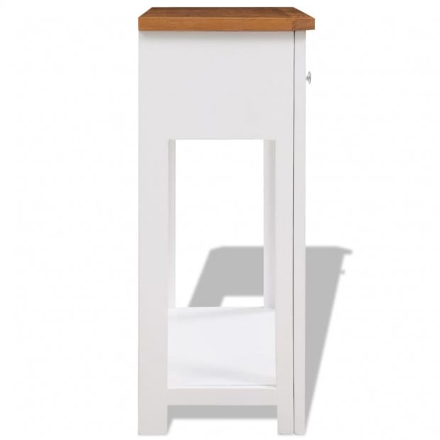 Console Table 83x30x73 Cm Solid Oak Wood Image 3