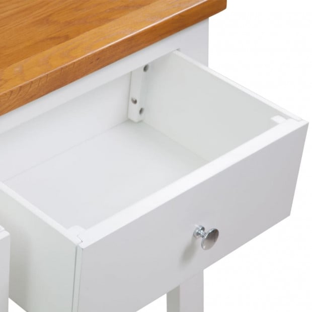 Console Table 83x30x73 Cm Solid Oak Wood Image 4