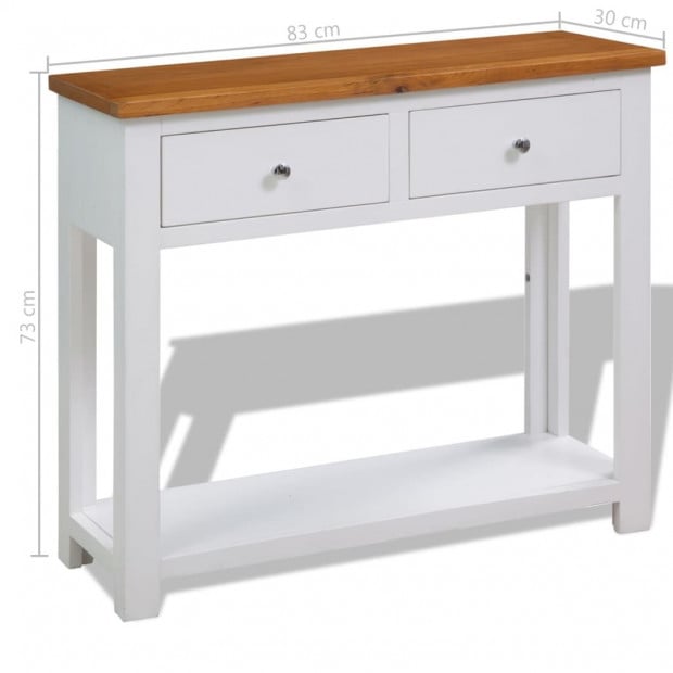 Console Table 83x30x73 Cm Solid Oak Wood Image 6