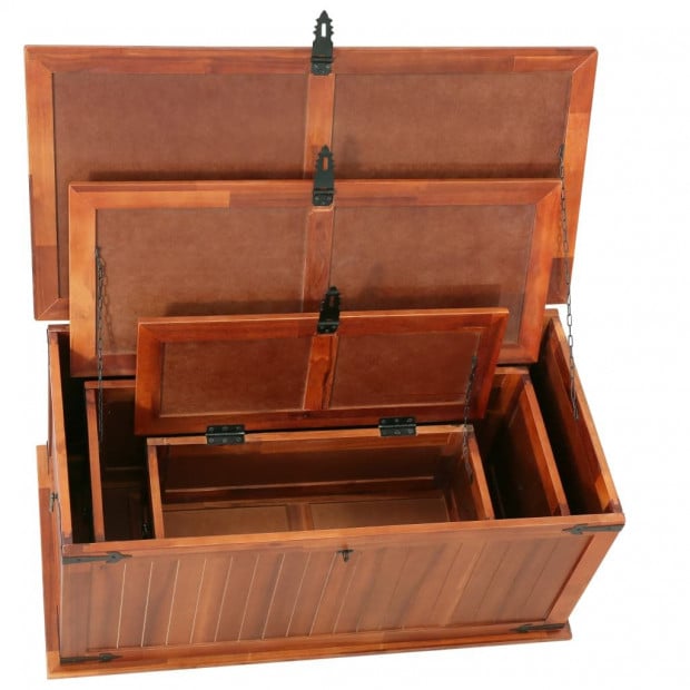Storage Chests 3 Pcs Solid Acacia Wood Image 6