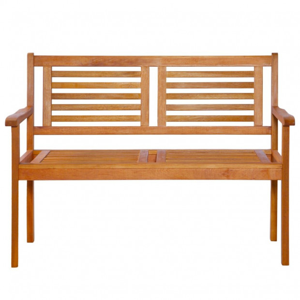 2-seater Garden Bench 120 Cm Solid Eucalyptus Wood Image 2