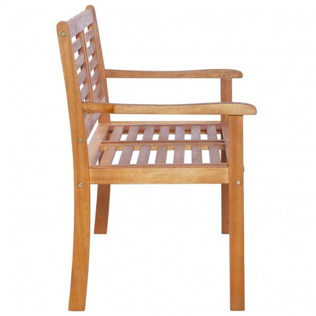 2-seater Garden Bench 120 Cm Solid Eucalyptus Wood Image 3