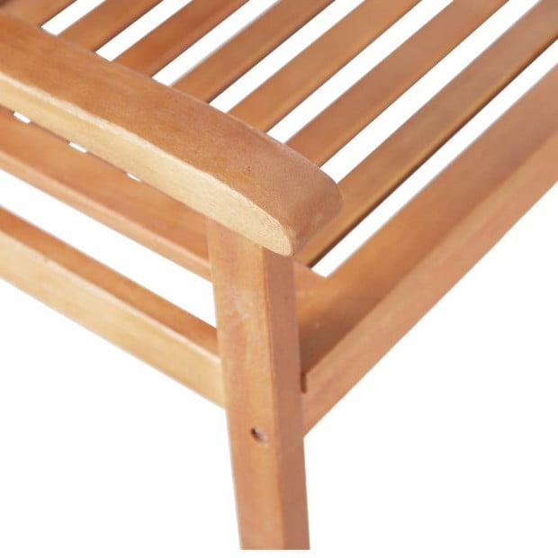 2-seater Garden Bench 120 Cm Solid Eucalyptus Wood Image 4