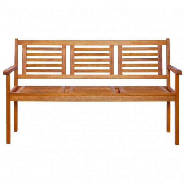 3-seater Garden Bench 150 Cm Solid Eucalyptus Wood Image 2