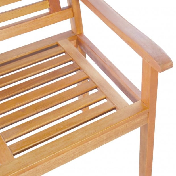 3-seater Garden Bench 150 Cm Solid Eucalyptus Wood Image 4